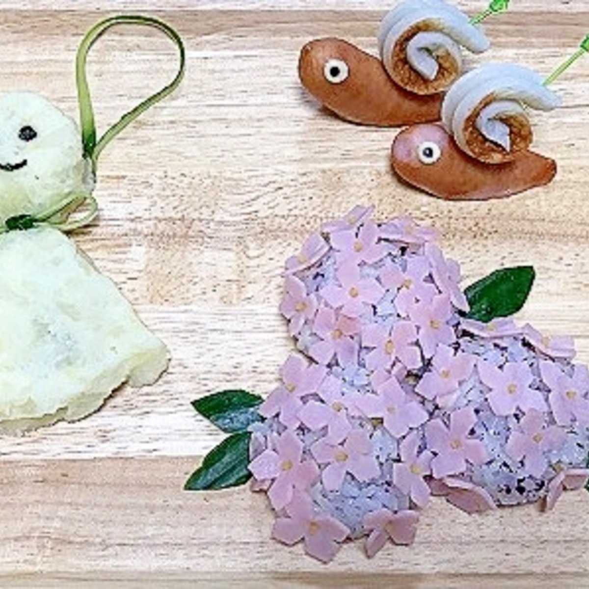 紫陽花 てるてる坊主 かたつむりの梅雨プレート レシピ 作り方 By 幸せパンダ 楽天レシピ 紫陽花 てるてる坊主 かたつむりの梅雨プレート レシピ 作り方 By 幸せパンダ 楽天レシピ